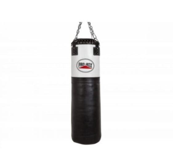 Pro-Box Black White Super Heavy Leather Punch Bag 4Ft