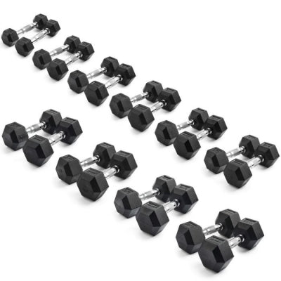 Swiss Barbell 2.5kg-30kg 12 Pair Hex Dumbbell Set