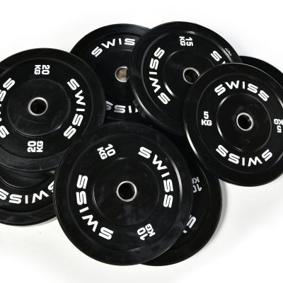 Swiss Barbell 100kg Bumper Plate Set - Black