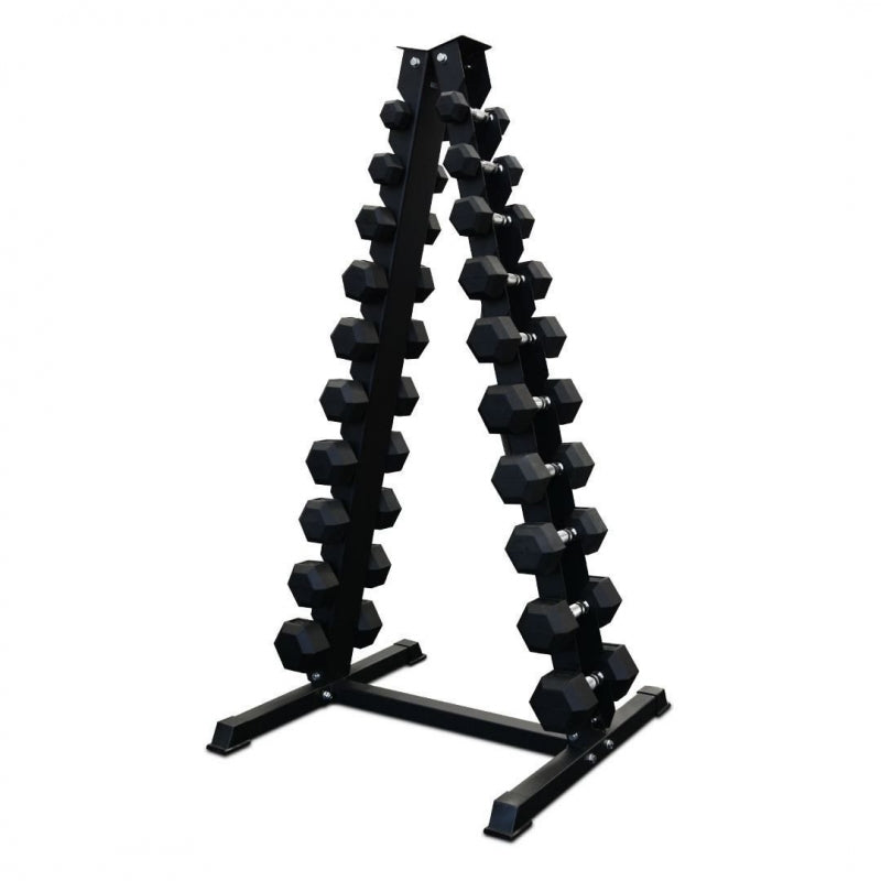 Swiss Barbell 1-10kg Dumbbell Set + Storage Rack