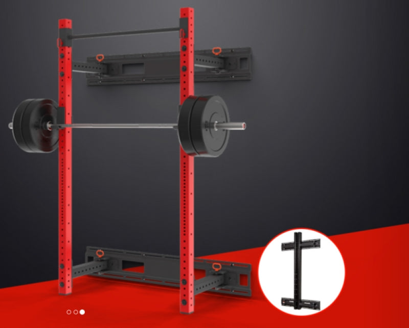 Swiss Barbell Folding Wall Rack Black/Red